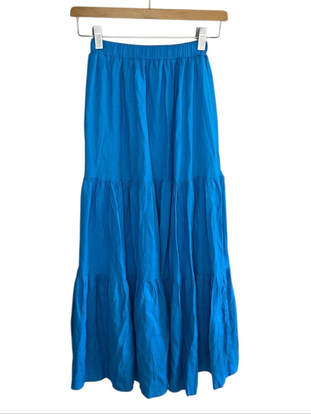 Princess Poly Blue Flowy Tiered Maxi Skirt Size 0 Boho Dopamine Dressing Summer